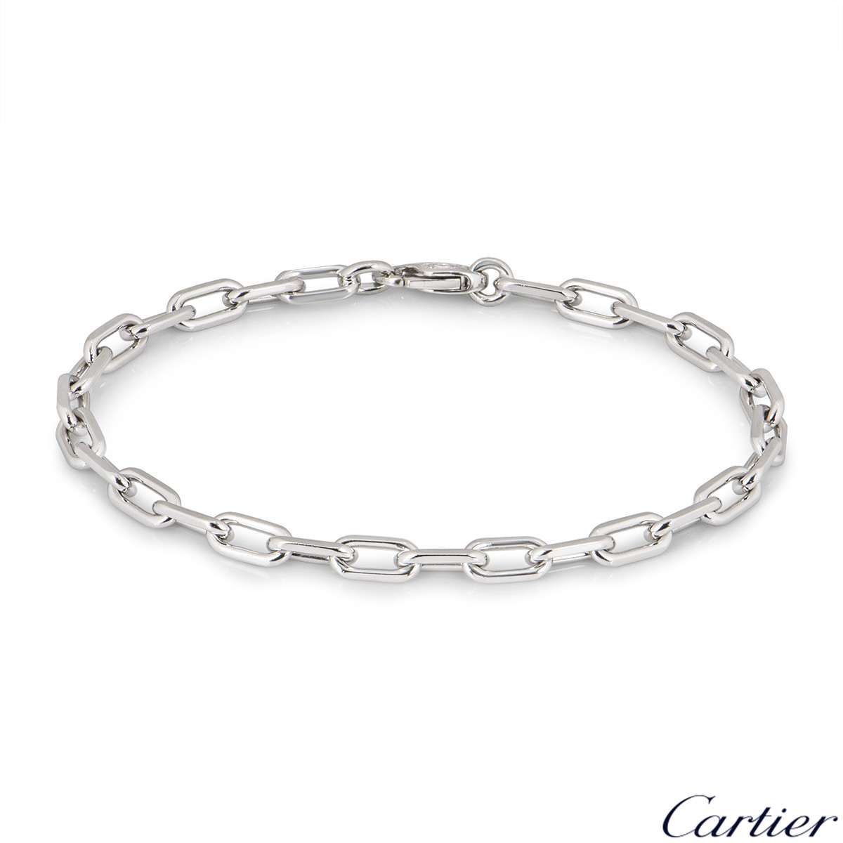 Cartier White Gold Santos-Dumont Chain Bracelet B6021400 | Rich Diamonds